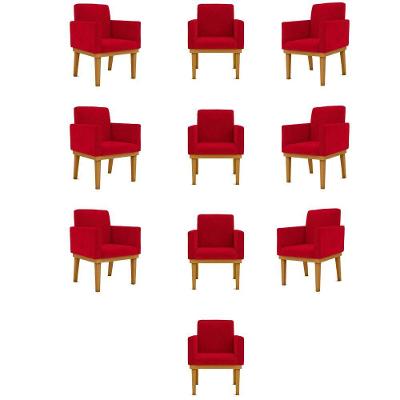 Kit 10 Poltronas Decorativa Reforçada Oferta - Balaqui Decor Cor:vermelho