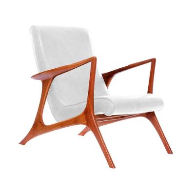 Poltrona Couro  Branco Vk Anos 50 Cor Branco
