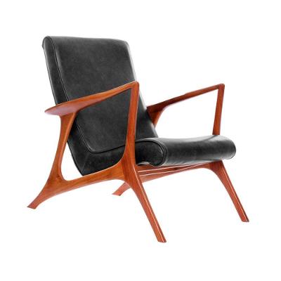 Poltrona Couro  Preto Vk Anos 50 Cor Preto