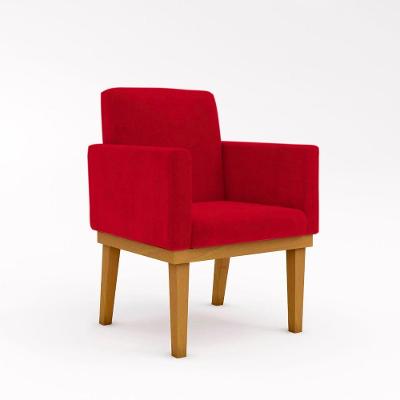 Poltrona Decorativa Base + Reforçada Oferta Balaqui Decor Cor:vermelho