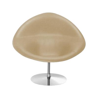 Poltrona Design Gondula Couro Natural Bege Cor Bege