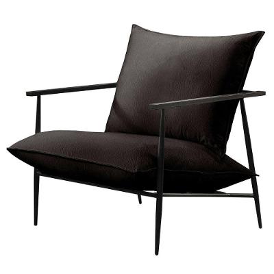 Poltrona Agatha Luxo Base Em Metal Industrial Castellar Móbile Preto