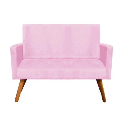Namoradeira Nina Suede Pés Palito Castanho Rosa Bebê
