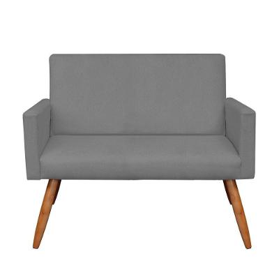 Namoradeira Larissa Suede Grafite Pés Palito Castanho