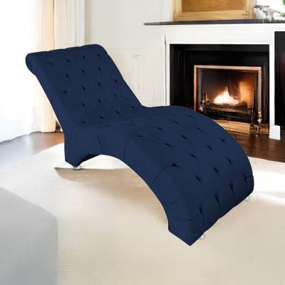 Espreguiçadeira Relaxante Para Descanso P02 Suede - Amarena Móveis Azul Marinho