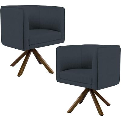 Kit 02 Poltronas Betina D02 Chumbo D-465