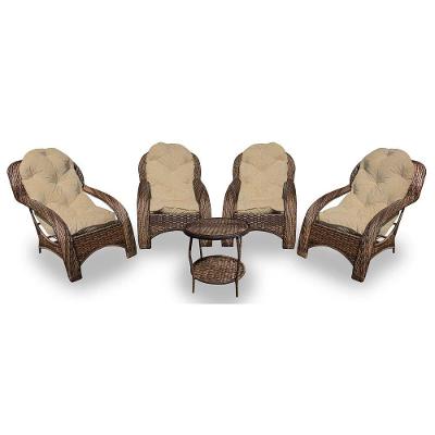 Conjunto de Poltronas Fibra Sintética e 1 Mesa Centro