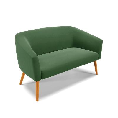 Namoradeira 02 Lugares Stella Suede Pés Palito Castanho - D'rossi Cor Verde