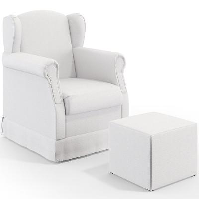 Poltrona Com Balanço E Puff Elisa P02 Facto Branco