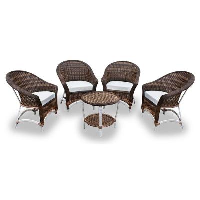 Conjunto de Poltronas Fibra Sintética e 1 Mesa Centro