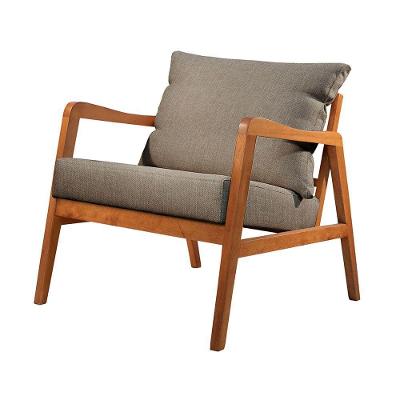 Poltrona Decorativa Bia Luxo Base Em Madeira Maciça Castellar Móbile Cappuccino