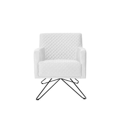 Poltrona Decorativa Nagoya Base Orby Corano Branco