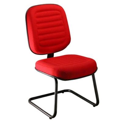 Poltrona Diretor Sem Braços Blenda Base Fixa Em S Vermelho