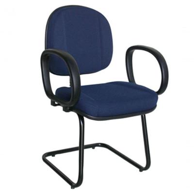 Poltrona Gerente Com Base Fixa Em S Com Braço Classic Azul