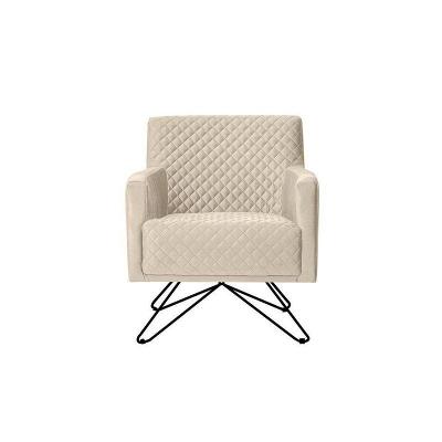 Poltrona Nagoya Base Orby Veludo Bege
