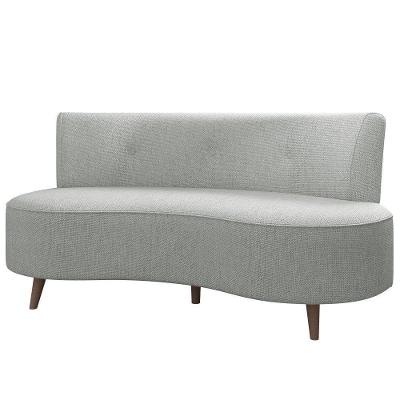 Sofá 2 Lugares Para Sala Living 135cm Pés Palito Korah K04 Linho Cinza - Mpozenato