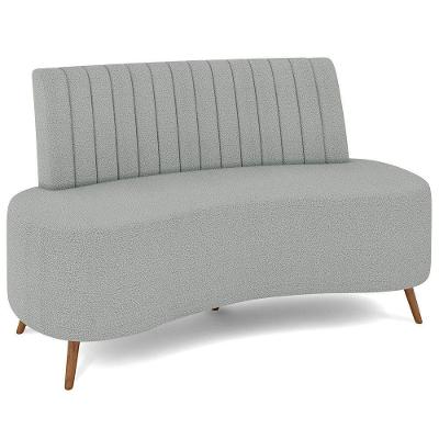 Sofá 2 Lugares Para Sala Living 135cm Pés Palito Tamar K04 Bouclê Cinza - Mpozenato