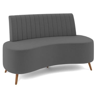 Sofá 2 Lugares Para Sala Living 135cm Pés Palito Tamar K04 Veludo Cinza Escuro - Mpozenato