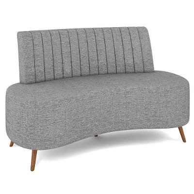 Sofá 2 Lugares Para Sala Living 160cm Pés Palito Tamar K04 Linho Cinza - Mpozenato
