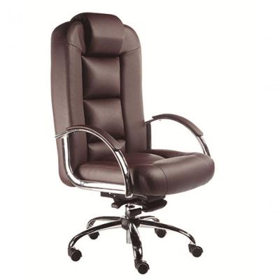 Poltrona Presidente Luxuosa Com Braços Fixos Firenze Marrom