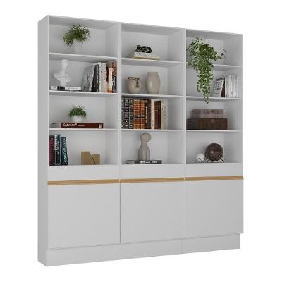 Armário/estante Escritório 3 Portas Multimóveis Mp7001 Branco/dourado Branco/dourado