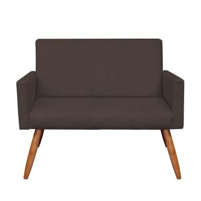 Namoradeira Larissa Suede Marrom Pés Palito Castanho