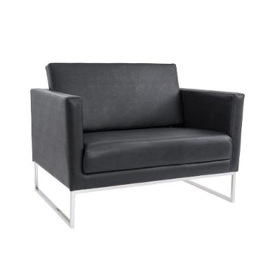 Poltrona Decorativa Julia 106cm Courotex Preto Gran Belo