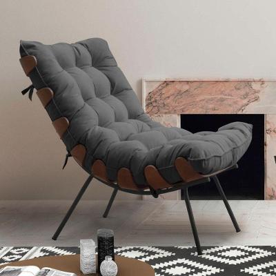 Poltrona Costela Gatmagazine Suede Cinza