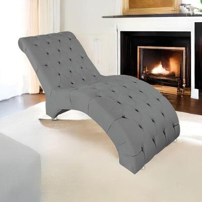 Espreguiçadeira Relaxante Para Descanso P02 Suede - Amarena Móveis Cinza