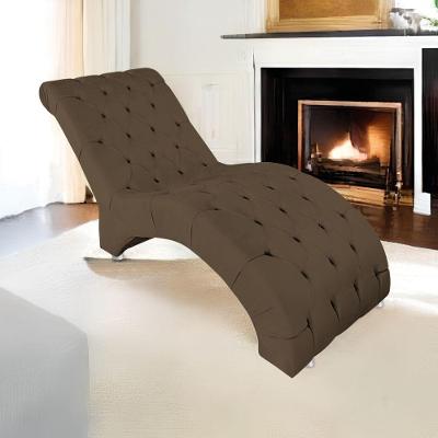 Espreguiçadeira Relaxante Para Descanso P02 Suede - Amarena Móveis Marrom
