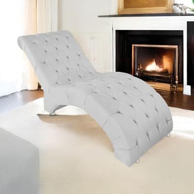 Espreguiçadeira Relaxante Para Descanso P02 Suede - Amarena Móveis Branco