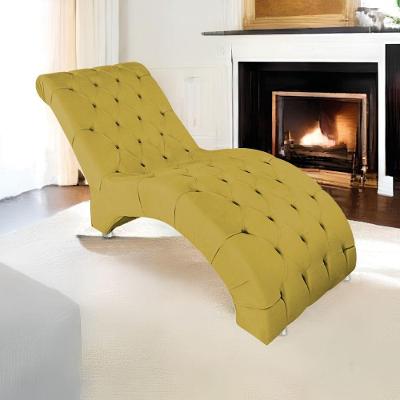 Espreguiçadeira Relaxante Para Descanso P02 Suede - Amarena Móveis Amarelo