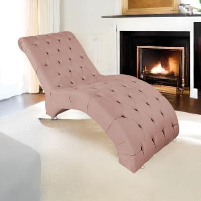 Espreguiçadeira Relaxante Para Descanso P02 Suede - Amarena Móveis Rosê