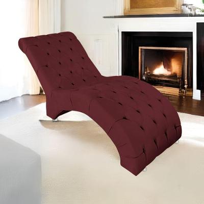 Espreguiçadeira Relaxante Para Descanso P02 Suede - Amarena Móveis Bordô