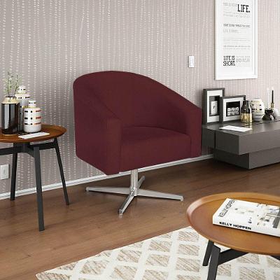 Poltrona Decorativa Luiza Base Giratória De Metal Suede - Amarena Móveis Bordô