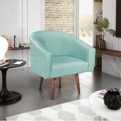 Poltrona Decorativa Luiza Pés Palito Suede - Doce Sonho Móveis Azul Tiffany