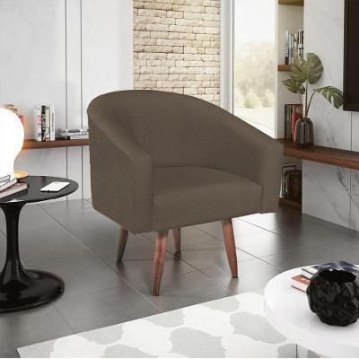 Poltrona Decorativa Luiza Pés Palito Suede - Doce Sonho Móveis Marrom