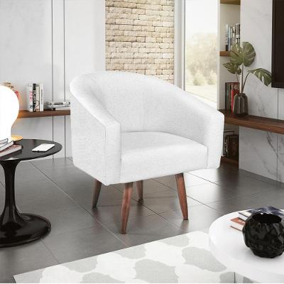 Poltrona Decorativa Luiza Pés Palito Suede - Doce Sonho Móveis Branco
