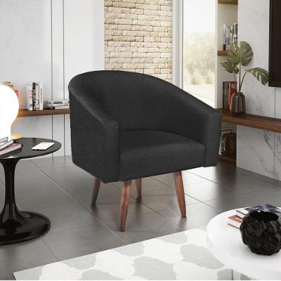 Poltrona Decorativa Luiza Pés Palito Suede - Doce Sonho Móveis Preto