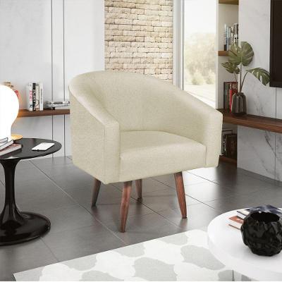 Poltrona Decorativa Luiza Pés Palito Suede - Doce Sonho Móveis Bege