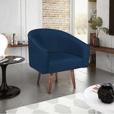 Poltrona Decorativa Luiza Pés Palito Suede - Doce Sonho Móveis Azul Marinho