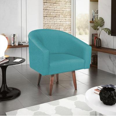 Poltrona Decorativa Sala De Estar Recepção Luiza Pés Palito Suede - Amarena Móveis Azul Turquesa