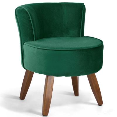 Poltrona Decorativa Sala de Estar Pés de Madeira Ayla Veludo Verde Gran Belo
