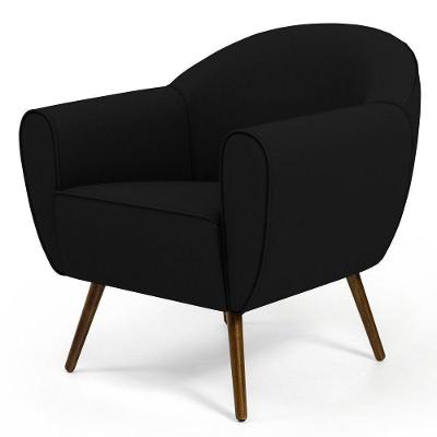 Poltrona Com Pés Palito Nina Corano Preto C-05