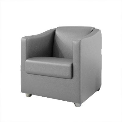 Poltrona Decorativa Bia Material Sintético Cinza Dal Poz Estofados