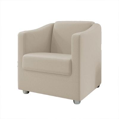 Poltrona Decorativa Bia Suede Bege Dal Poz Estofados