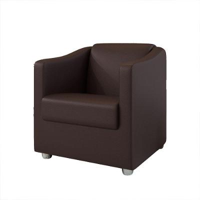 Poltrona Decorativa Bia Material Sintético Marrom Dal Poz Estofados