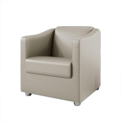Poltrona Decorativa Bia Material Sintético Bege Dal Poz Estofados