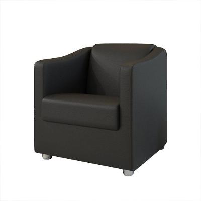Poltrona Decorativa Bia Material Sintético Preto Dal Poz Estofados