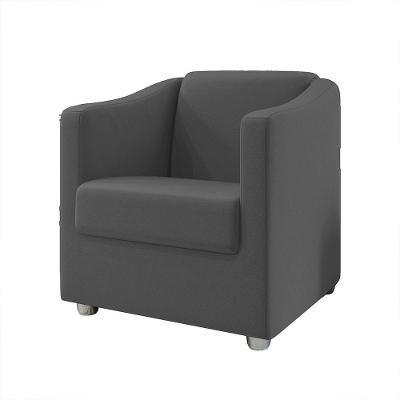 Poltrona Decorativa Bia Suede Cinza Dal Poz Estofados